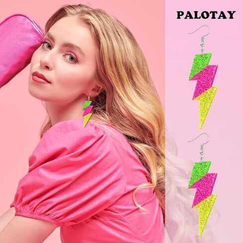 80s 90s Retro Cassette Tape Neon Earrings for Women Acrylic Radio Earring Set for 80s 90s Accessories Cosplay Party Jewelry Gifts in Kuwait