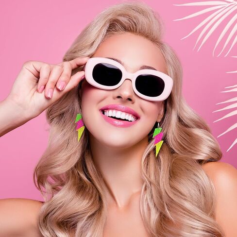 80s 90s Retro Cassette Tape Neon Earrings for Women Acrylic Radio Earring Set for 80s 90s Accessories Cosplay Party Jewelry Gifts in Kuwait