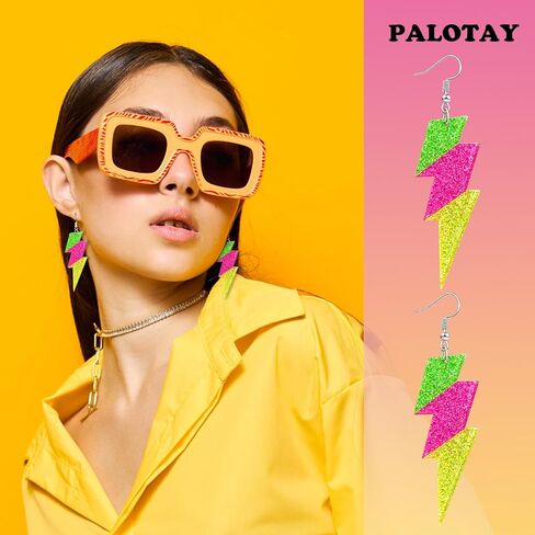 80s 90s Retro Cassette Tape Neon Earrings for Women Acrylic Radio Earring Set for 80s 90s Accessories Cosplay Party Jewelry Gifts in Kuwait