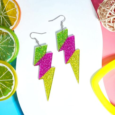 80s 90s Retro Cassette Tape Neon Earrings for Women Acrylic Radio Earring Set for 80s 90s Accessories Cosplay Party Jewelry Gifts in Kuwait