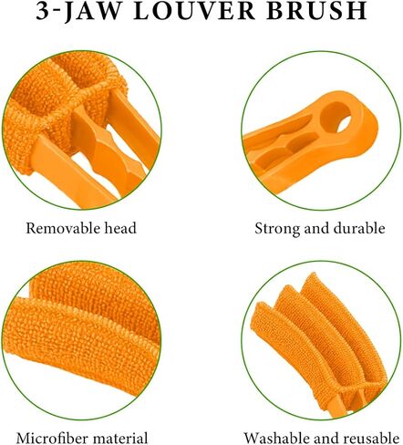2 PCS Blind Cleaner Duster Tool, Window Venetian Hand-held 7 Finger Dusting Cleaner Brush, Blinds Cleaning Brush Tool for Window Shutters Air Conditioner, Car Accessories (Blue+Green) in Saudi Arabia