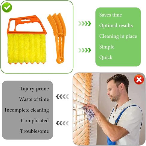 2 PCS Blind Cleaner Duster Tool, Window Venetian Hand-held 7 Finger Dusting Cleaner Brush, Blinds Cleaning Brush Tool for Window Shutters Air Conditioner, Car Accessories (Blue+Green) in Saudi Arabia
