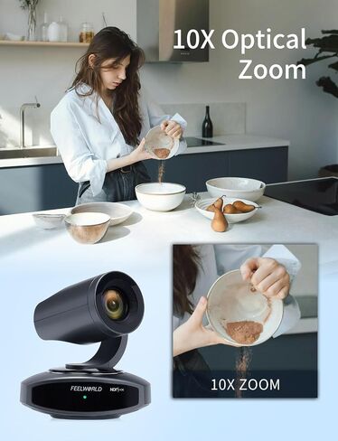 FEELWORLD 4K10X PTZ Camera 4K Resolution 10X USB HDMI for Video Conference Rooms Live Streaming Church Worship and Event with Zoom YouTube Teams OBS, AI Tracking Auto Focus POE Supported in Saudi Arabia