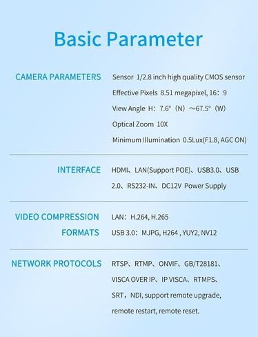 FEELWORLD 4K10X PTZ Camera 4K Resolution 10X USB HDMI for Video Conference Rooms Live Streaming Church Worship and Event with Zoom YouTube Teams OBS, AI Tracking Auto Focus POE Supported in Saudi Arabia