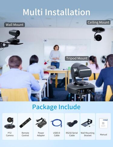 FEELWORLD 4K10X PTZ Camera 4K Resolution 10X USB HDMI for Video Conference Rooms Live Streaming Church Worship and Event with Zoom YouTube Teams OBS, AI Tracking Auto Focus POE Supported in Saudi Arabia