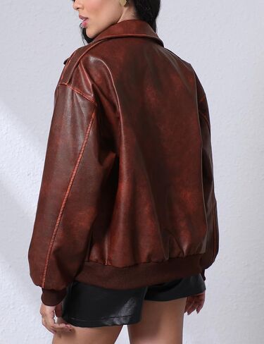 سترة جلدية فواكد للسيدات عصري 2025 Zip Zip up up up up ust jack stack acoats خريف الشتاء in Kuwait