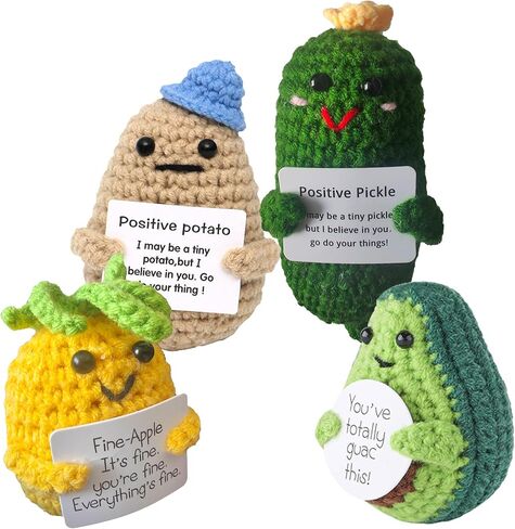 Vora 3pcs حيوانات كروشيه إيجابية ، دمية Creative Crochet Doll Cheer هدية للأصدقاء والحفلات وتزيين عيد الميلاد والتشجيع (Panda ، Penguin ، Duck) in Kuwait