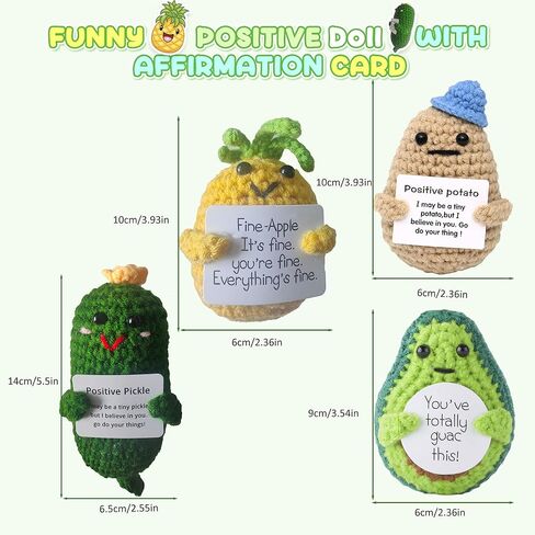 Vora 3pcs حيوانات كروشيه إيجابية ، دمية Creative Crochet Doll Cheer هدية للأصدقاء والحفلات وتزيين عيد الميلاد والتشجيع (Panda ، Penguin ، Duck) in Kuwait