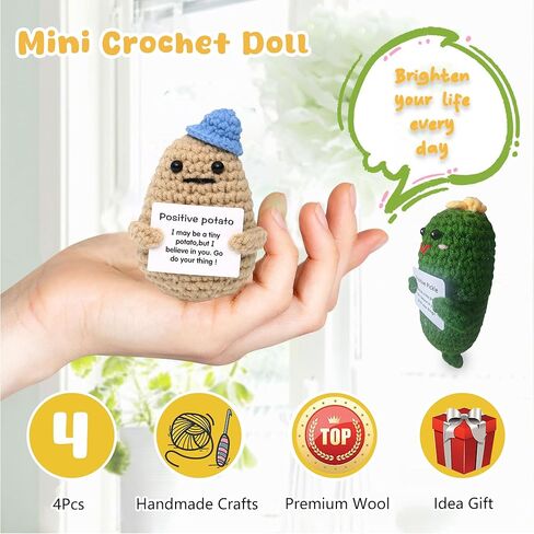 Vora 3pcs حيوانات كروشيه إيجابية ، دمية Creative Crochet Doll Cheer هدية للأصدقاء والحفلات وتزيين عيد الميلاد والتشجيع (Panda ، Penguin ، Duck) in Kuwait