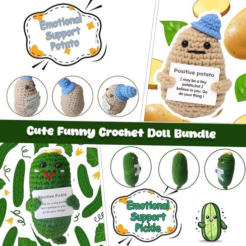 Vora 3pcs حيوانات كروشيه إيجابية ، دمية Creative Crochet Doll Cheer هدية للأصدقاء والحفلات وتزيين عيد الميلاد والتشجيع (Panda ، Penguin ، Duck) in Kuwait