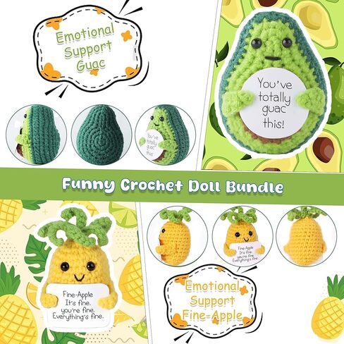 Vora 3pcs حيوانات كروشيه إيجابية ، دمية Creative Crochet Doll Cheer هدية للأصدقاء والحفلات وتزيين عيد الميلاد والتشجيع (Panda ، Penguin ، Duck) in Kuwait