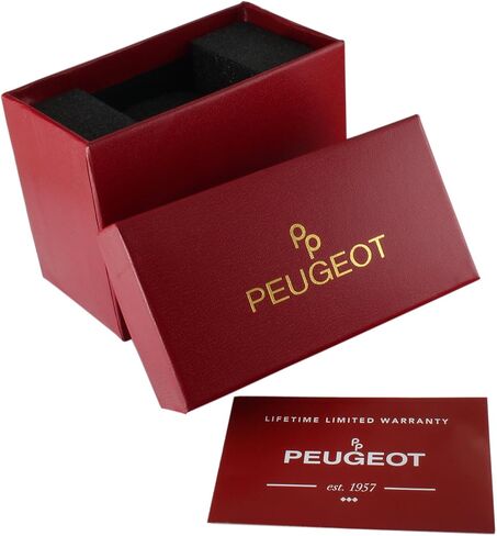 Peugeot 3034BR Ladies Mini Square Gold Gold Tone Crystal معلمه حزام جلدي بني in Kuwait