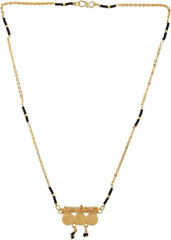 Efulgenz الهندي طويل Mangalsutra للنساء الذهب لهجة الأسود الخرز سلسلة Mangalsutra الهندي بوليوود العتيقة التقليدية الذهب قلادة قلادة مجوهرات للنساء in Saudi Arabia