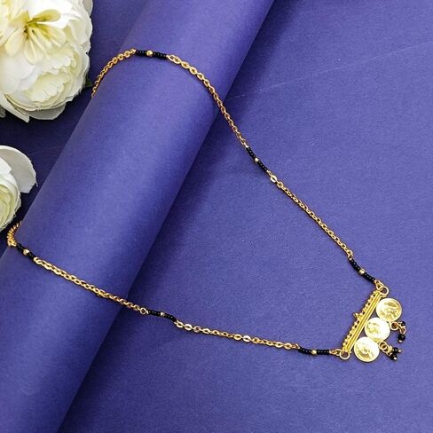 Efulgenz الهندي طويل Mangalsutra للنساء الذهب لهجة الأسود الخرز سلسلة Mangalsutra الهندي بوليوود العتيقة التقليدية الذهب قلادة قلادة مجوهرات للنساء in Saudi Arabia