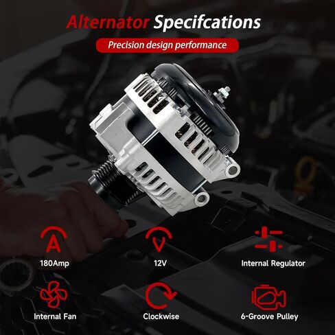 Alternator 12V 110A Compatible with Mazda 6 2009-2013 Mazda CX-9 2007-2015 CW 6-Groove Pulley Replace 11267N,CY01-18-300,11267 in Saudi Arabia