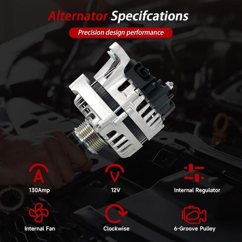 Alternator 12V 110A Compatible with Mazda 6 2009-2013 Mazda CX-9 2007-2015 CW 6-Groove Pulley Replace 11267N,CY01-18-300,11267 in Saudi Arabia