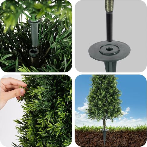 Artificial Cedar Topiary Ball Trees Set of 2,16In UV-Resistant Faux Shrubs for Outdoor Decor Realistic Fake Plants Front Porch Decor, Artificial Bushes Cypress for Home Front Door Offices in Saudi Arabia