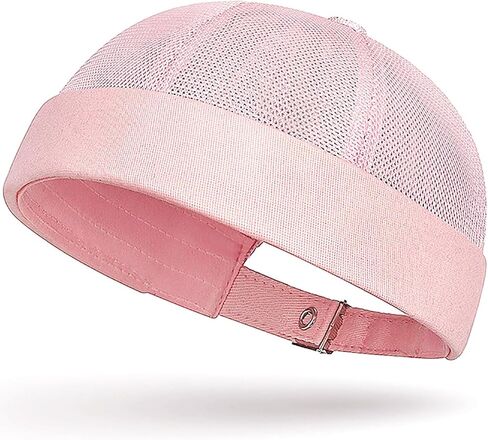 Mens Mesh Brimless Cap with No Brim, Summer Docker Beanie Hat Flip Sailor Skullcap Breathable in Kuwait