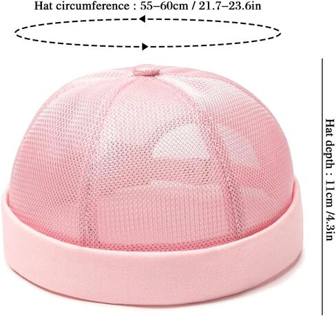 Mens Mesh Brimless Cap with No Brim, Summer Docker Beanie Hat Flip Sailor Skullcap Breathable in Kuwait