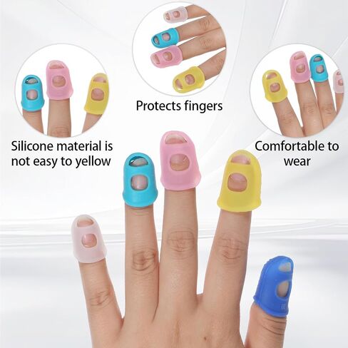 50 Pcs Guitar Fingertip Protector Silicone Finger Protectors, Multicolor Guitar Finger Covers 5 Sizes Anti Slip Fingertip Protection Covers Caps for Bass Players, Beginner Playing Ukulele Breathable in Saudi Arabia