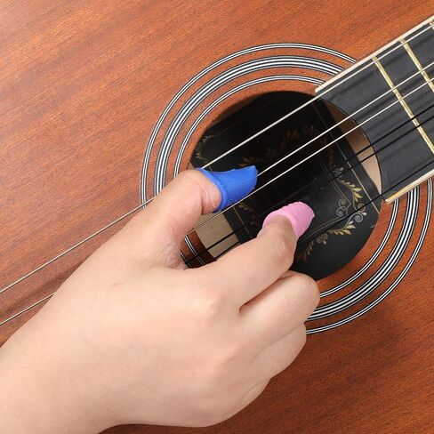 50 Pcs Guitar Fingertip Protector Silicone Finger Protectors, Multicolor Guitar Finger Covers 5 Sizes Anti Slip Fingertip Protection Covers Caps for Bass Players, Beginner Playing Ukulele Breathable in Saudi Arabia