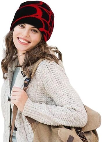 Black y2k Spider Beanie hat (US, Alpha, One Size, Black) in Saudi Arabia