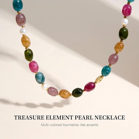 Colorful Beaded Necklace for Women Multicolored Freshwater Pearl Strand Necklace Adjustable Necklace Y2K Trendy Pearl Necklace Jewelry Gifts for Birthday in Kuwait