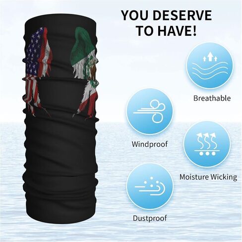 America Flag and Mexican Flag Wings Seamless Neck Gaiter Face Mask Seamless UV Protection Shield Scarf Bandana for Motorcycle Cycling Riding Running Headbands White in Saudi Arabia