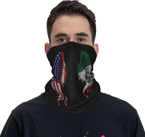 America Flag and Mexican Flag Wings Seamless Neck Gaiter Face Mask Seamless UV Protection Shield Scarf Bandana for Motorcycle Cycling Riding Running Headbands White in Saudi Arabia