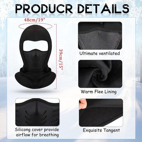 3 Pieces Winter Masks for Men Windproof Balaclava Ski Mask Face Cover for Snowboard Motorcycle Riding Cold Weather in Saudi Arabia