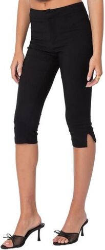 Women’s Layered Ruffle Hem Capri Yoga Pants Solid High Waist Workout Bell Leggings Slim Tummy Control Flare Bottom in Saudi Arabia