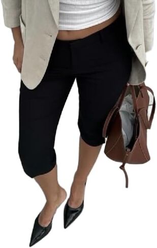 Women’s Layered Ruffle Hem Capri Yoga Pants Solid High Waist Workout Bell Leggings Slim Tummy Control Flare Bottom in Saudi Arabia
