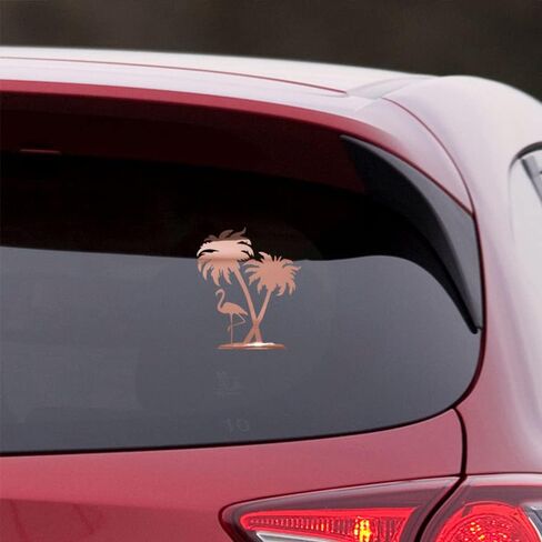 Flamingo Palm Tree Paradise (Set of 3) Waterproof Vinyl Die-Cut Sticker 2" for Laptop Water Bottle Tumbler Phone Case Car Skateboard Wall Bumper Cute Retro Teens Adults Indoor Outdoor Kids Adults in Saudi Arabia