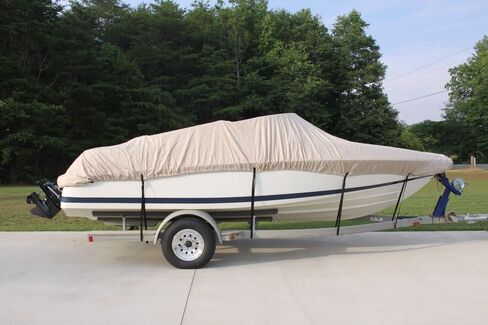 Vortex Direct Tan/Beige 26' Vhull Fish Ski Runabout Cover for 24'1" to 25 to 26 FT Boat, Up to 108" Beam in Saudi Arabia