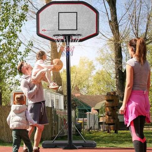 Giantex Portable Basketball Hoop 10 Ft, Adjustable Height 6.5-10 Ft, 43 Inch Backboard Basketball Goal, Suit for Court, Driveway, Garage, Indoor Outdoor Basketball Hoop for Kids, Youth, Junior in Saudi Arabia