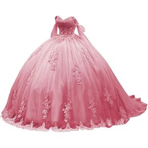 Ftupza Off Shoulder Quinceanera Dresses Puffy Tulle Ball Gowns for Vestido de 15 años Lace Appliques Prom Dress Ftu01 in Saudi Arabia