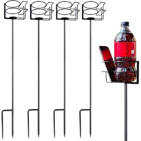 Outdoor Cup Holders Beach Metal Drink and Phone Holder,Portable Heavy Duty 4-Piece Beer & Beverage Stakes Set,Suitable for Oudoors Activitie,Camping & Picnics,Yard Party,Holds Cans,Bottles & Cups in Saudi Arabia