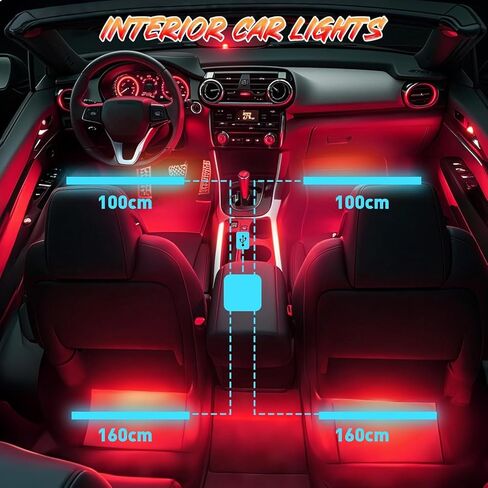 مصابيح LED داخلية لإكسسوارات السيارات للنساء ، ديكور السيارات للهدايا عيد ميلاد ، والتحكم في التطبيق مع ميناء USB Music Music Music Lights لشاحنة Jeep Truck in Kuwait