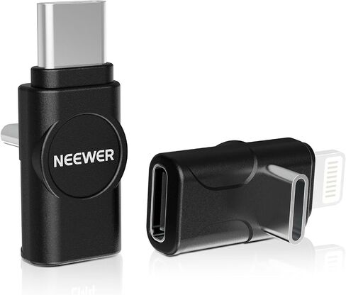 مجموعة محول Neewer LM4 USB Type C OTG (حزمة 2) ، USB C إلى USB C + USBC إلى iOS لـ iPhone iPad Android Phone CM28 Pro CM28 Ultra CM28 Wireless Mic استخدام أثناء الشحن ، وليس لشحن PD سريعًا in Kuwait