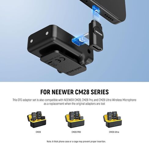 مجموعة محول Neewer LM4 USB Type C OTG (حزمة 2) ، USB C إلى USB C + USBC إلى iOS لـ iPhone iPad Android Phone CM28 Pro CM28 Ultra CM28 Wireless Mic استخدام أثناء الشحن ، وليس لشحن PD سريعًا in Kuwait