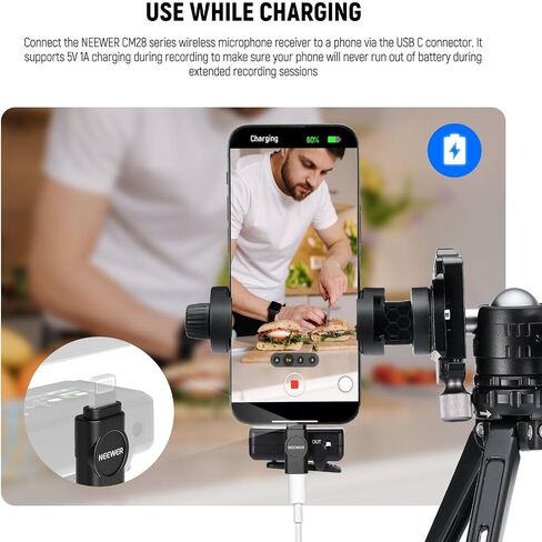 مجموعة محول Neewer LM4 USB Type C OTG (حزمة 2) ، USB C إلى USB C + USBC إلى iOS لـ iPhone iPad Android Phone CM28 Pro CM28 Ultra CM28 Wireless Mic استخدام أثناء الشحن ، وليس لشحن PD سريعًا in Kuwait