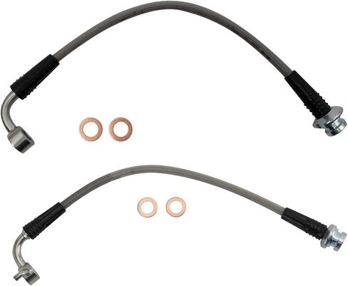 TRQ Front Brake Hose Set Compatible with 2011-2014 Chrysler 200 2007-2010 Sebring 2008-2014 Dodge Avenger 2007-2012 Caliber 2007-2017 Jeep Compass Patriot in Saudi Arabia
