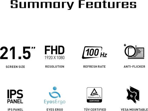 MSI PRO MP225V,22-inch VA 1920 x 1080 (FHD) Computer Monitor, 100Hz, Adaptive-Synch, HDMI, Video Port, VESA Mountable, Tilt, 1ms, Black in Saudi Arabia