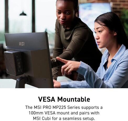 MSI PRO MP225V,22-inch VA 1920 x 1080 (FHD) Computer Monitor, 100Hz, Adaptive-Synch, HDMI, Video Port, VESA Mountable, Tilt, 1ms, Black in Saudi Arabia