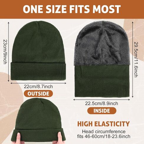 Geyoga 3 Pack Waterproof Beanie Winter Warm Beanie Fleece Lined Knit Hat Women Men Windproof Hat for All Weather Warm Black, Gray, White in Saudi Arabia