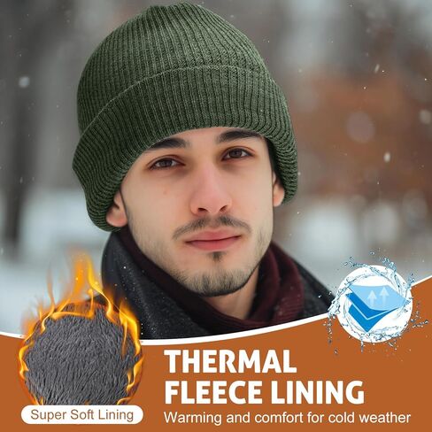 Geyoga 3 Pack Waterproof Beanie Winter Warm Beanie Fleece Lined Knit Hat Women Men Windproof Hat for All Weather Warm Black, Gray, White in Saudi Arabia