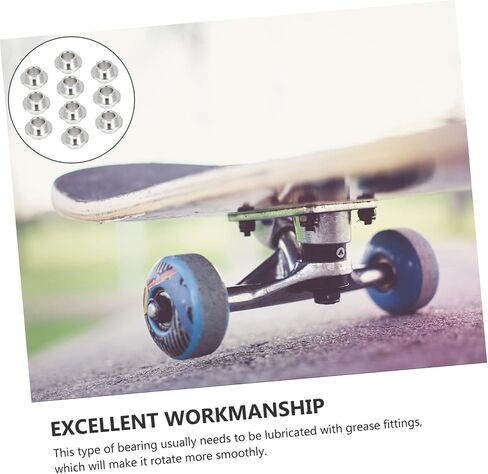 DECHOUS 10Pcs Roller Skate Bearings Spacer Set Professional Skateboard Accessories Sturdy 304 Stainless Steel for Inline Skating Compatible Indoor/Outdoor Use in Saudi Arabia