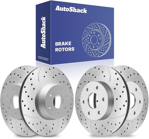 AutoShack Black Hat Drilled and Slotted Brake Rotors Front and Rear Brake Rotor Replacement Kit for Chev Astro Tahoe Silverado 1500 Classic GMC Safari Sierra 1500 Classic Yukon XL 1500 PR65056PR65068 in Saudi Arabia