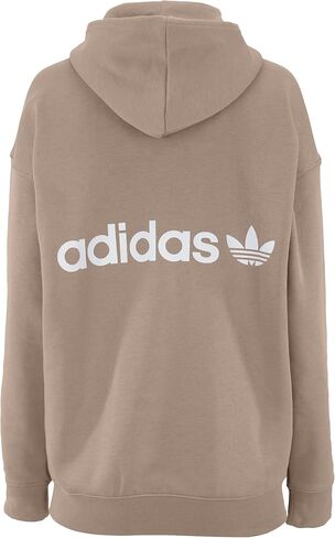 بلوفر بقلنسوة للسيدات من adidas، لون بني/أبيض in Saudi Arabia