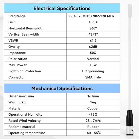 Meshtastic Lora Antenna 915MHz 10DBI GAIN - OMNI SMA Male Male Male 17cm Hantenna Long Range Soft (Green) in Saudi Arabia